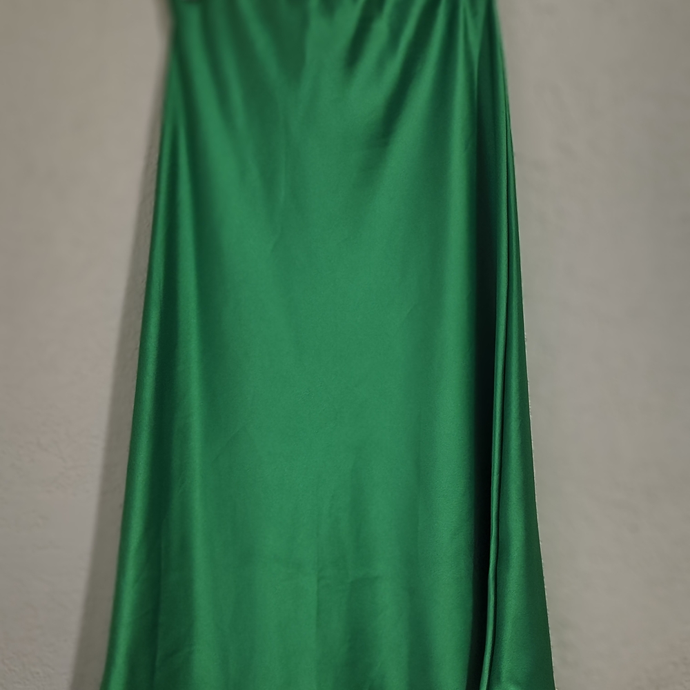 Elegant Green Satin Dress